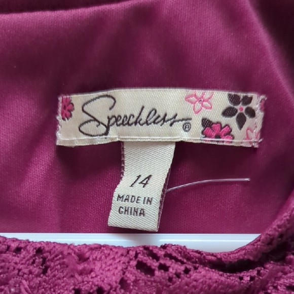 Speechless Kids Dress in Rich Purple Lace - Picture 3 of 5